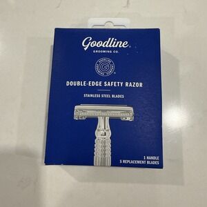 Goodline Grooming Co. Men's Double Edge Safety Razor Handle with 5 blades